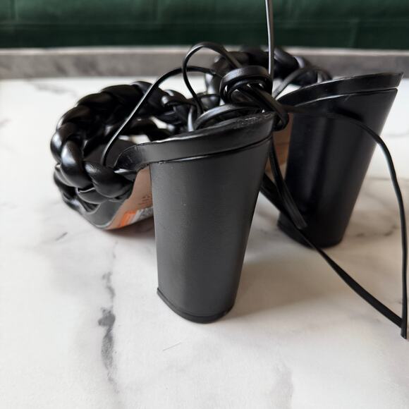 SCHUTZ Zarda Black Block Heel Sandals Size 7 - Picture 7 of 9